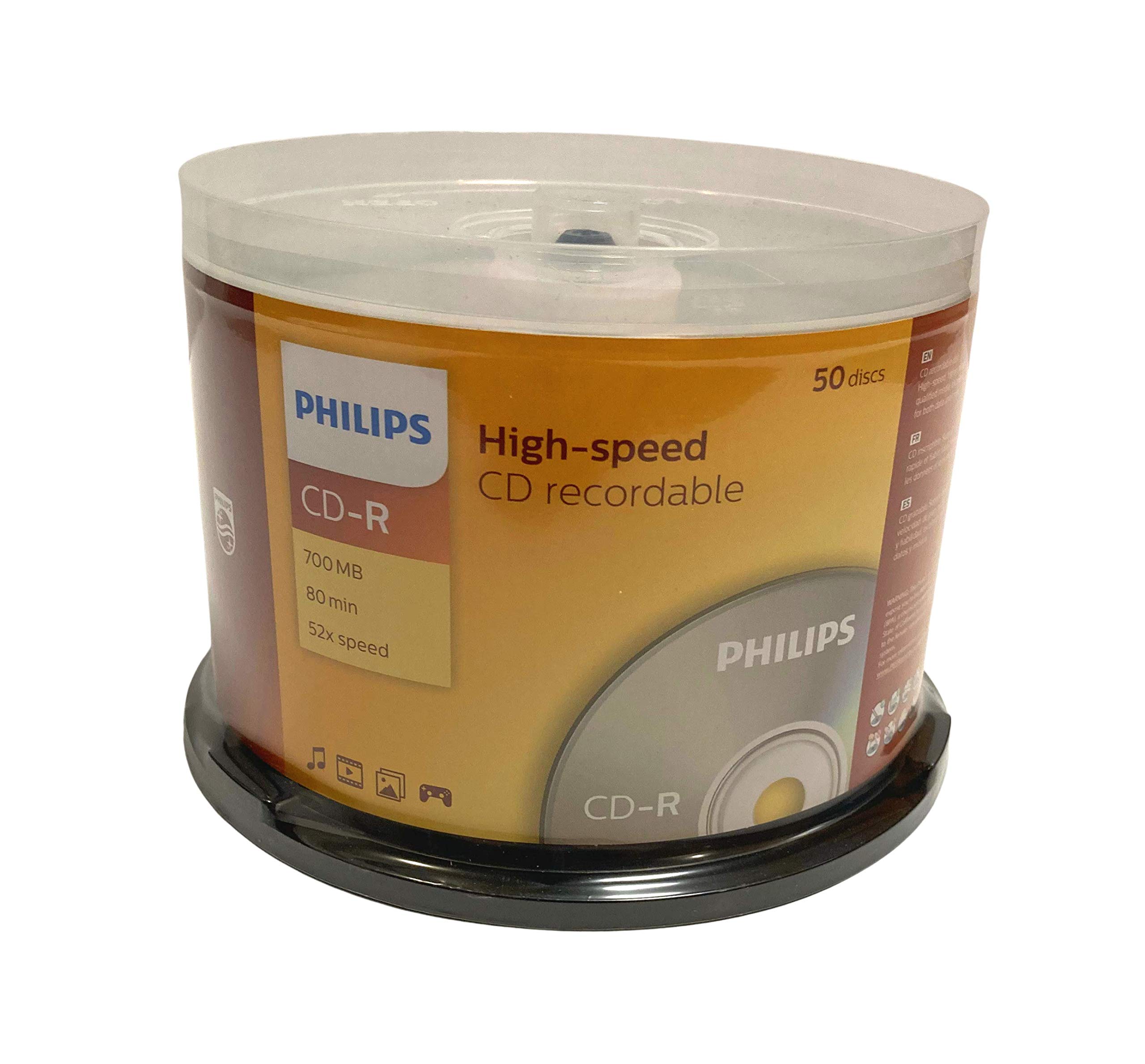 Amazon.com: Philips 52X 700MB CD-R 50PK Spindle : Electronics